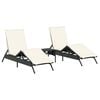 vidaXL Ligbedden 2 st met tafel poly rattan zwart