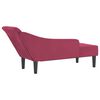 vidaXL Chaise longue met kussens fluweel wijnrood