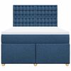 vidaXL Boxspring met matras stof blauw 160x200 cm