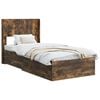 vidaXL Bedframe met opbergruimte en hoofdbord Gerookt eiken
