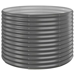 vidaXL Plantenbak 100x100x68 cm gegalvaniseerd staal grijs