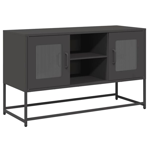 vidaXL Tv-meubel 100,5x39x60,5 cm staal zwart