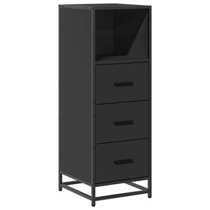 vidaXL Badkamerkast 35x37,5x100 cm bewerkt hout zwart