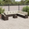 vidaXL 12-delige Loungeset met kussens poly rattan bruin