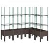 vidaXL Plantenbak met latwerk 160x120x142,5 cm polypropeen bruin