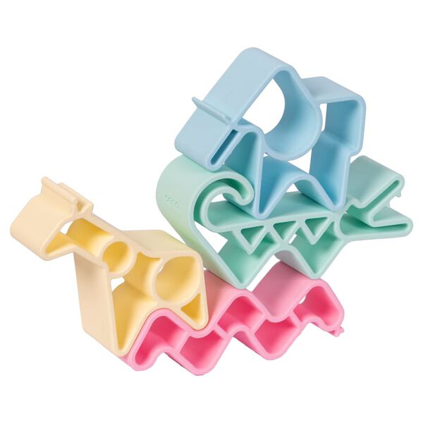 d&euml;na 4-delige Speelgoedset Pastel dieren silicone