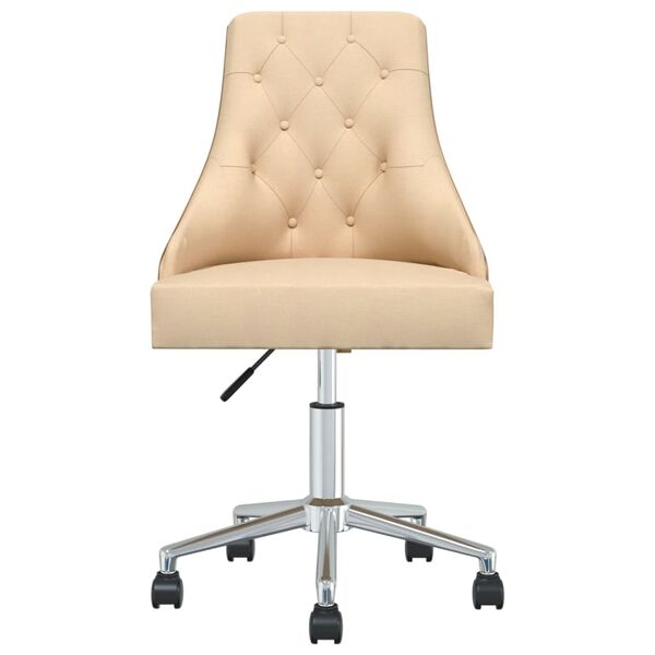 vidaXL Eetkamerstoel draaibaar stof cr&egrave;mekleurig