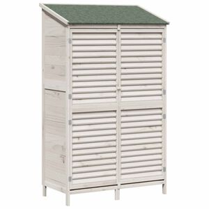 vidaXL Tuinschuur met dak Wit 106 x 56 x 176,5 cm Massief Vurenhout