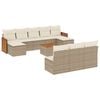 vidaXL 11-delige Tuinset met kussens poly rattan beige