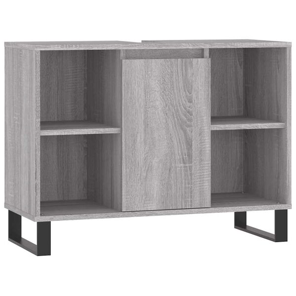 vidaXL Badkamerkast 80x33x60 cm bewerkt hout grijs sonoma eikenkleurig