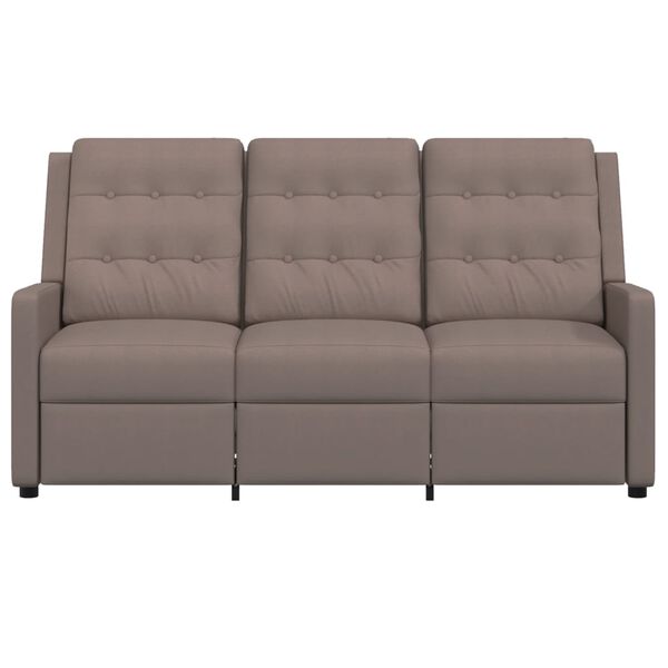 vidaXL Massagestoel 3-zits verstelbaar stof taupe