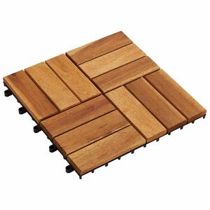 vidaXL Terras Tegel 20 pcs Bruin 30 x 30 cm Acacia Hardhout