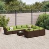 vidaXL 11-delige Loungeset met kussens poly rattan bruin