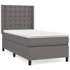vidaXL Boxspring met matras kunstleer grijs 100x200 cm