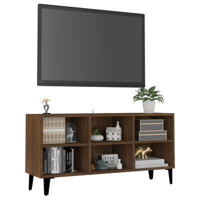 vidaXL Tv-meubel met metalen poten 103,5x30x50 cm bruineikenkleurig