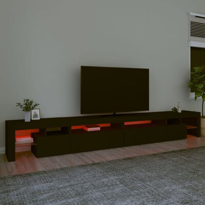 vidaXL Tv-meubel met LED-verlichting 290x36,5x40 cm zwart
