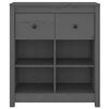 vidaXL Dressoir 70x35x80 cm massief grenenhout grijs