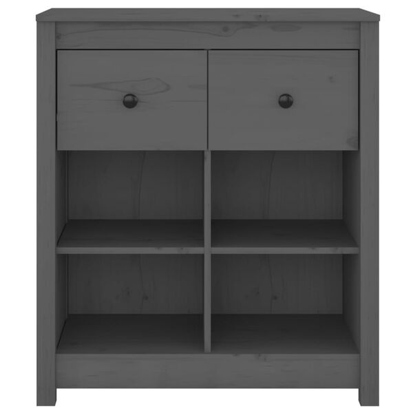 vidaXL Dressoir 70x35x80 cm massief grenenhout grijs