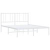 vidaXL Bedframe met hoofdbord metaal wit 150x200 cm