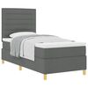 vidaXL Boxspringbed met matras Donkergrijs 80 x 200 cm Stof