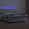 vidaXL Boxspring met matras en LED kunstleer wit 200x200 cm