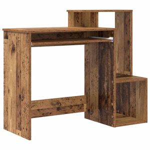 vidaXL Bureau Oud Hout 106 x 41 x 88.5 cm Bewerkt hout