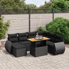 vidaXL 8-delige Loungeset met kussens poly rattan zwart