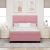 vidaXL Boxspringbed met matras Roze 140 x 200 cm Fluweel