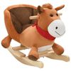 vidaXL Hobbeldier paard met rugleuning 60x32x50 cm pluche bruin