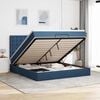 vidaXL Ottoman bed met matras en LED's 160x200cm stof blauw