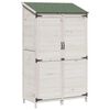 vidaXL Tuinschuur met dak Wit 106,5 x 56 x 176 cm Massief Vurenhout