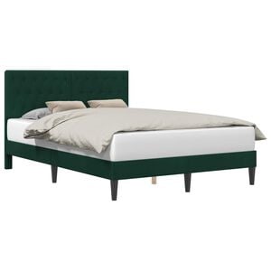 vidaXL Bedframe met hoofdeinde Donkergroen 140 x 190 cm Fluweel