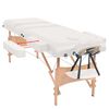 vidaXL Massagetafel- en krukset inklapbaar 3 zones 10 cm dik wit