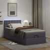 vidaXL Ottoman bed met matrassen en LED's 80x200 cm kunstleer grijs