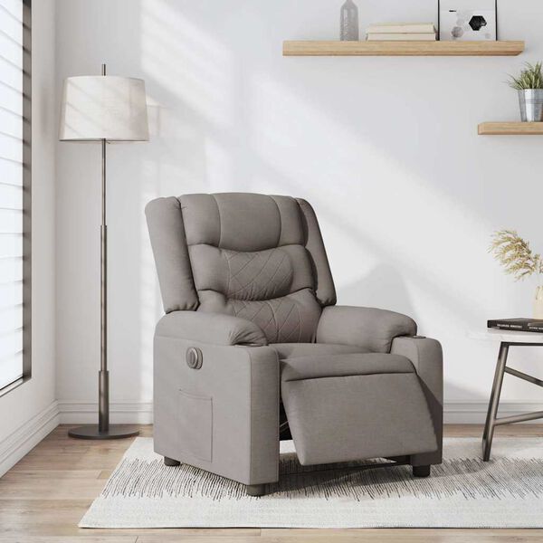 vidaXL Fauteuil verstelbaar elektrisch stof taupe