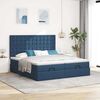 vidaXL Ottoman bed met matrassen en LED's 160x200cm stof blauw
