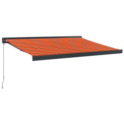 vidaXL Luifel uittrekbaar 3,5x2,5 m stof en aluminium oranje en bruin