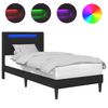 vidaXL Bedframe met LED-stripverlichting Zwart 100 x 200 cm Kunstleer