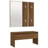 vidaXL Garderobe set bewerkt hout bruin eikenkleur