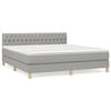 vidaXL Boxspring met matras stof lichtgrijs 180x200 cm
