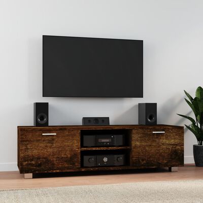 vidaXL Tv-meubel 140x40,5x35 cm bewerkt hout gerookt eikenkleurig