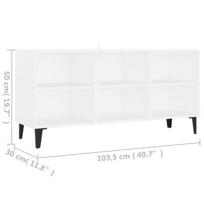 vidaXL Tv-meubel met metalen poten 103,5x30x50 cm wit
