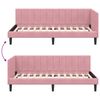 vidaXL Hoekbedframe met hoofdeinde Roze 90 cm x 200 cm Fluweel