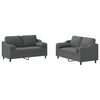 vidaXL 2-delige Loungeset met kussens stof donkergrijs