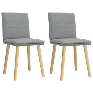 vidaXL Eetkamerstoelen 2 st stof lichtgrijs