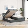 vidaXL Ottoman bed met matrassen 200x200cm stof donkergrijs
