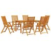 vidaXL Tuin eettafelset Opvouwbaar 7 pcs Bruin Massief Acaciahout