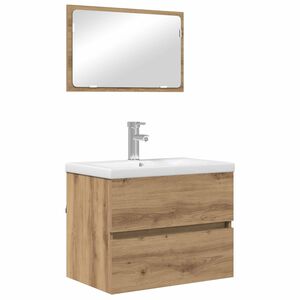 vidaXL Badkamermeubelset 3 st Artisan Eiken Bewerkt hout