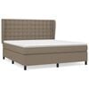 vidaXL Boxspring met matras stof taupe 160x200 cm