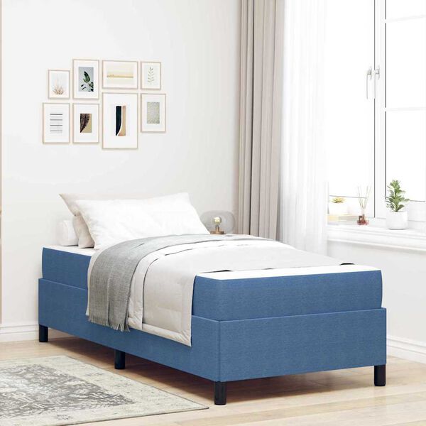 vidaXL Bedframe met matras Blauw 90 x 200 cm Stof